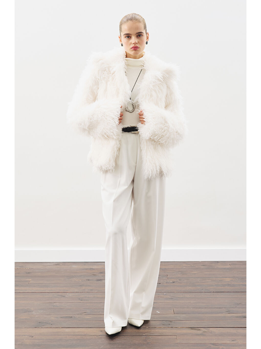 Mara Kürk Ceket Ekru-4