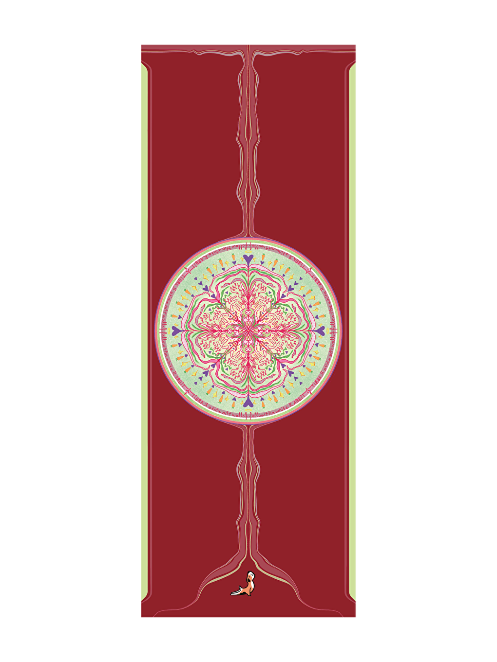 Kırmızı Mandala Serisi Follow The White Rabbit 4.1 mm Doğal Kauçuk Kaydırmaz Yoga Matı