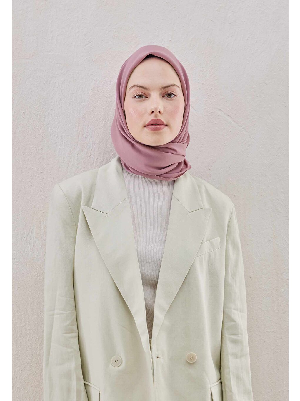 Lila Pamuk İpek Eşarp Nilüfer-2