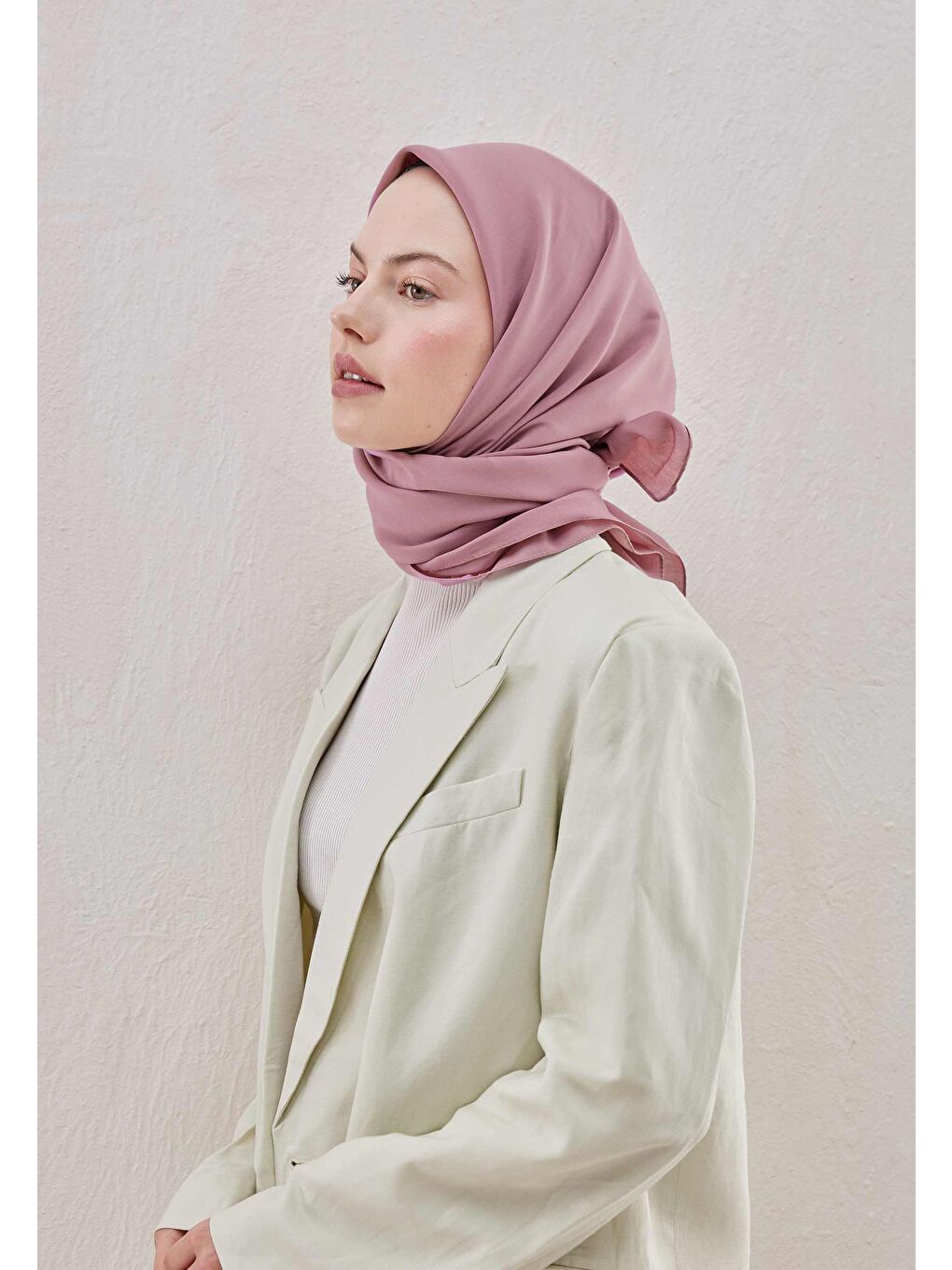 Lila Pamuk İpek Eşarp Nilüfer-3