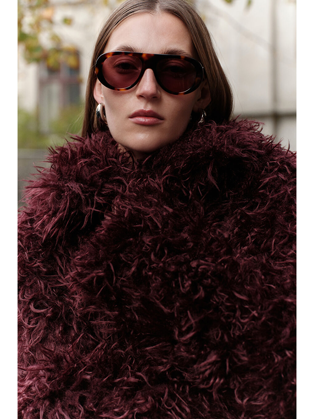 Mara Kürk Ceket Bordo-1