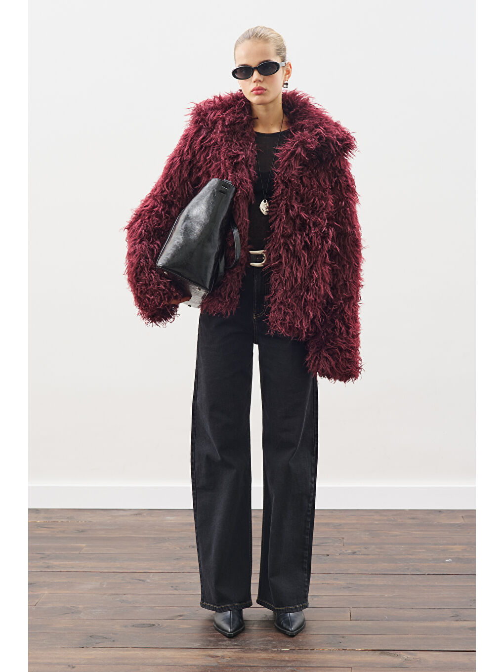 Mara Kürk Ceket Bordo-2