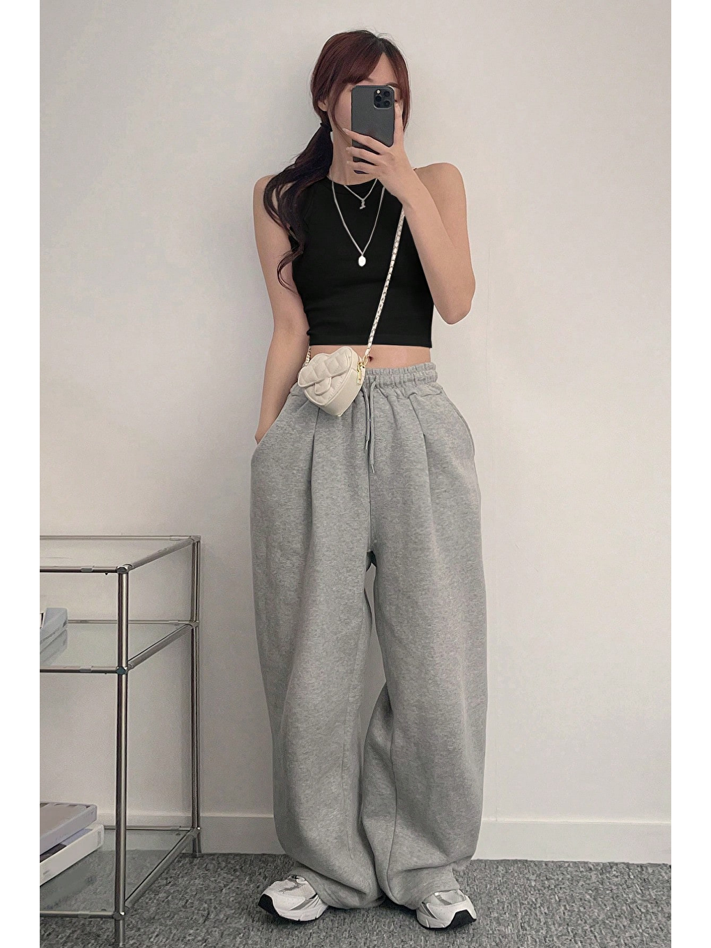 Kadın Siyah Kaşkorse Geniş Askılı Fitilli Crop Atlet-3