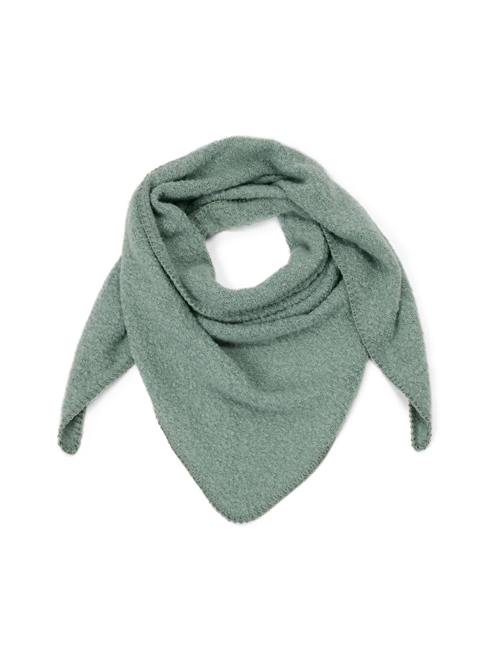 Kadın Adaçayı Yeşili  Üçgen Bukle Fular