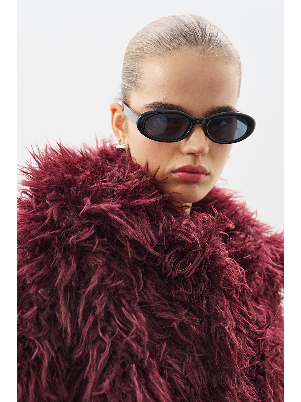 Mara Kürk Ceket Bordo-6