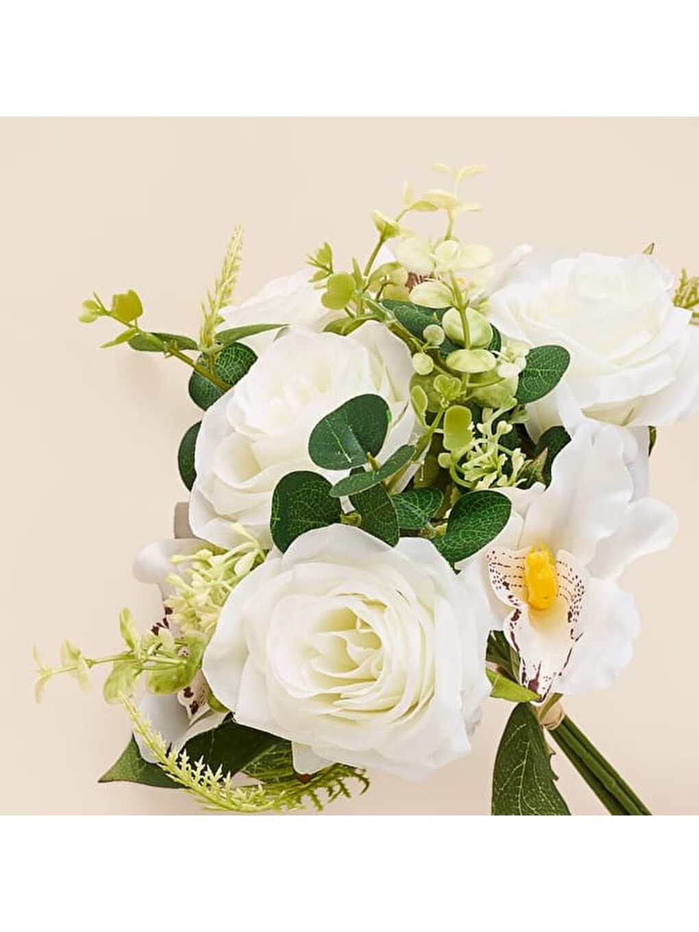 Deco Gül 7'li Buket Çiçek - Beyaz - 38 cm-1