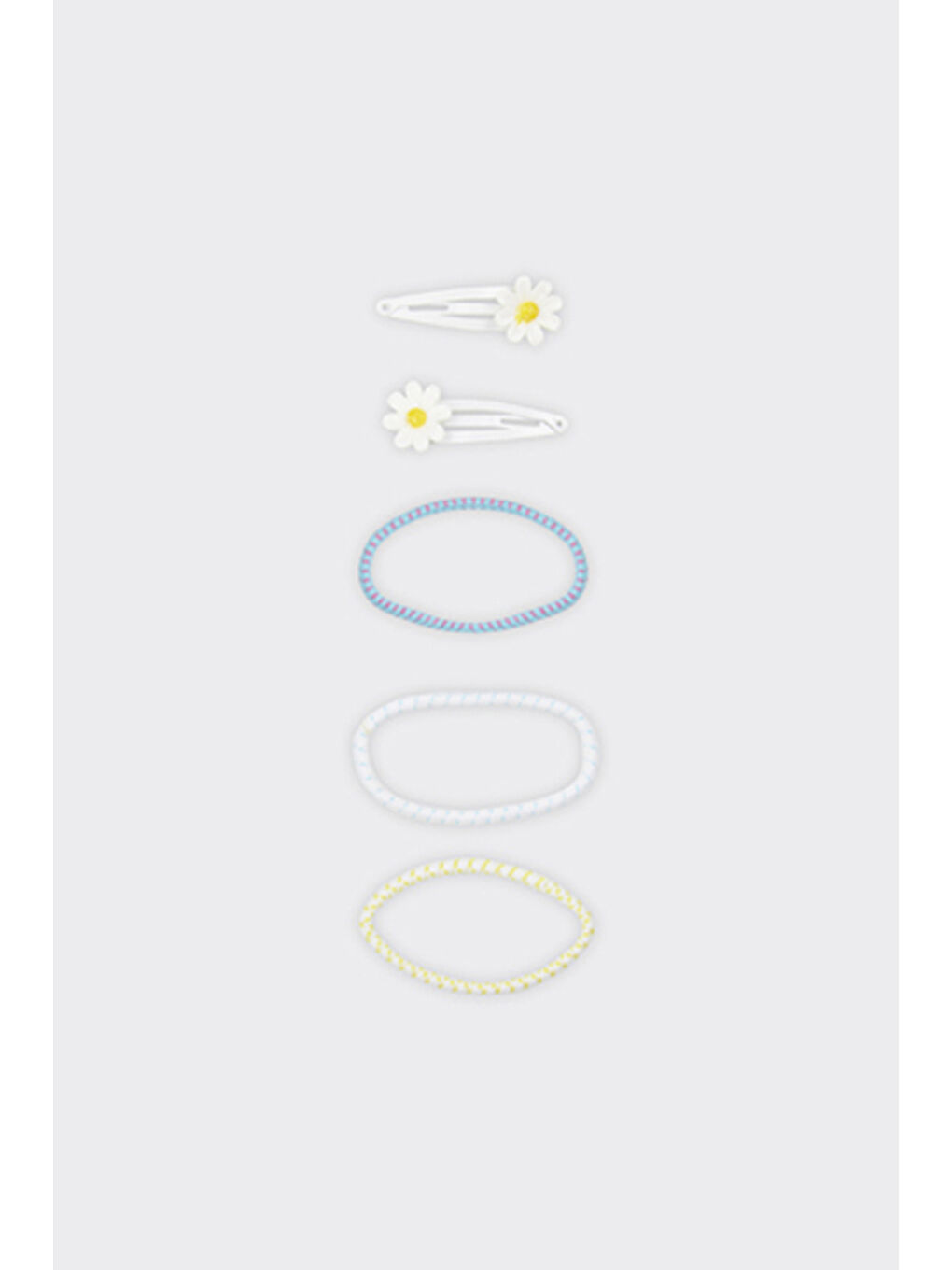 Kız Çocuk Beyaz Çıtçıt ve Lastik Toka Set