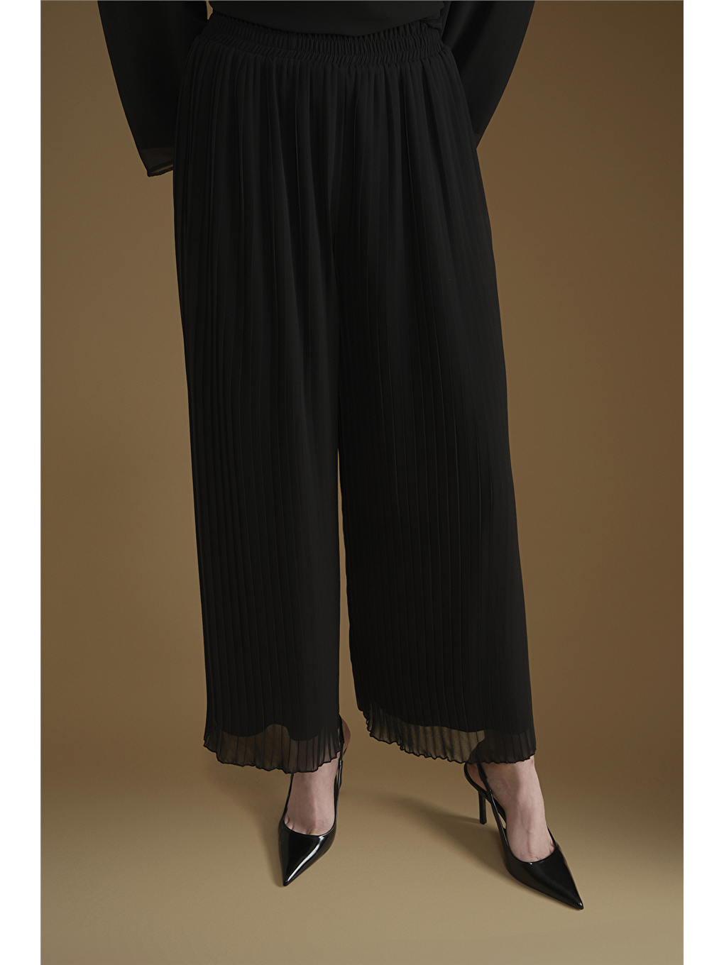 Kırışık Efektli Pantolonlu Takım Siyah-6