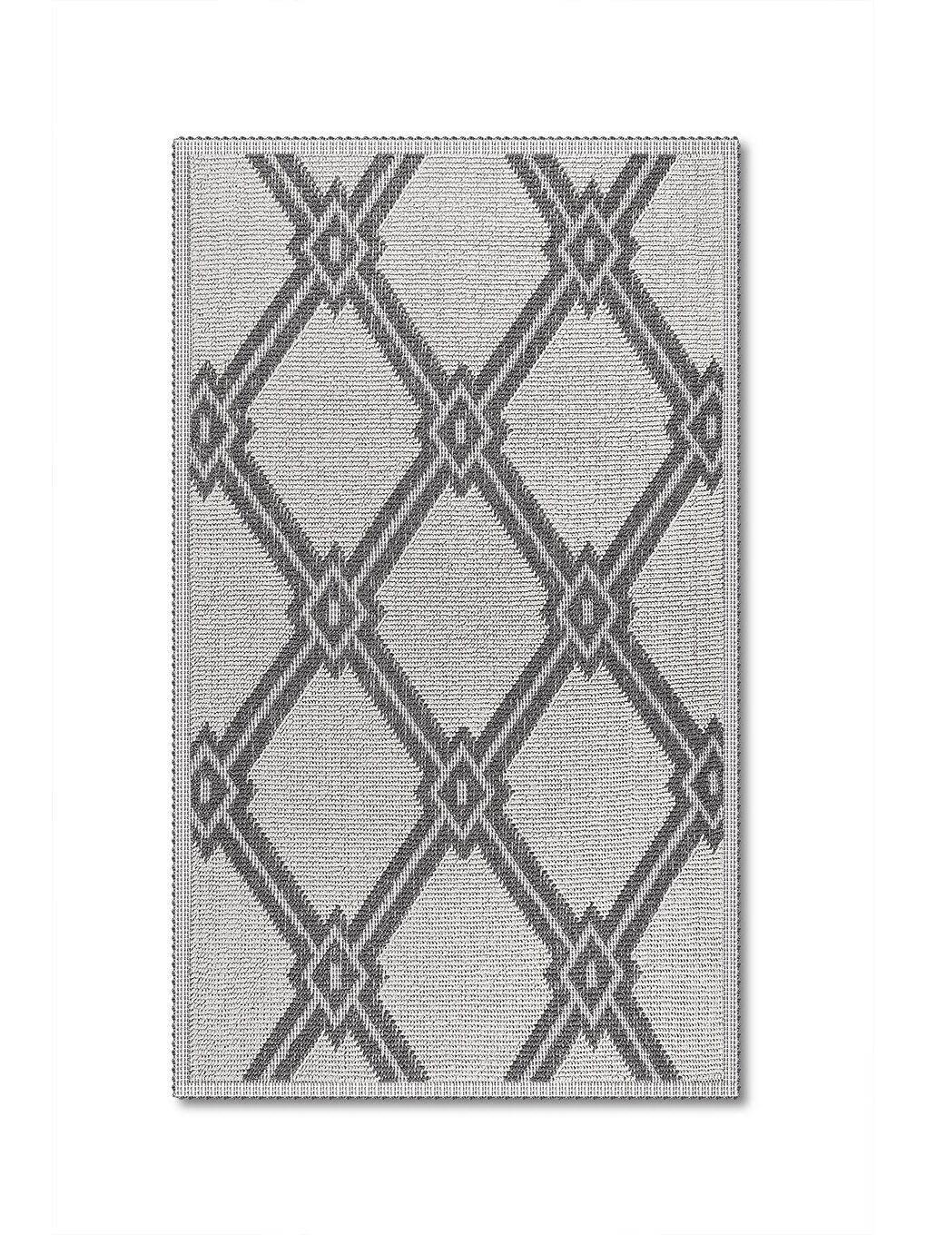 Marta Doğal Pamuklu Banyo Matı Seti 60x100+50x60 Cm Gri-1