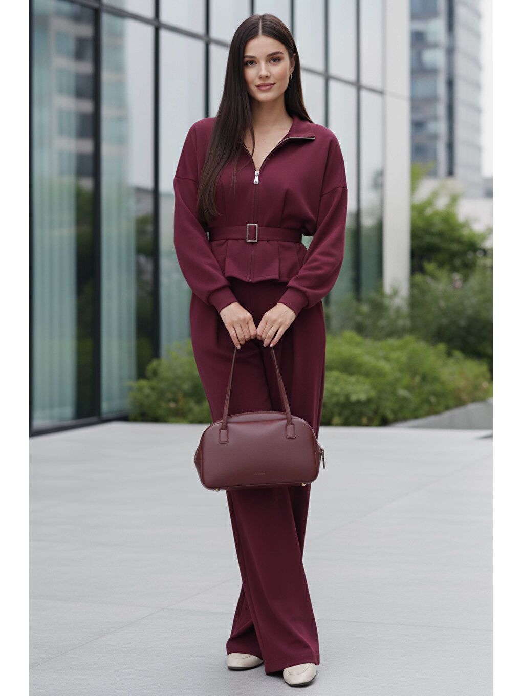 Gipeli Modal İkili Takım Bordo - 28093-BORDO-1