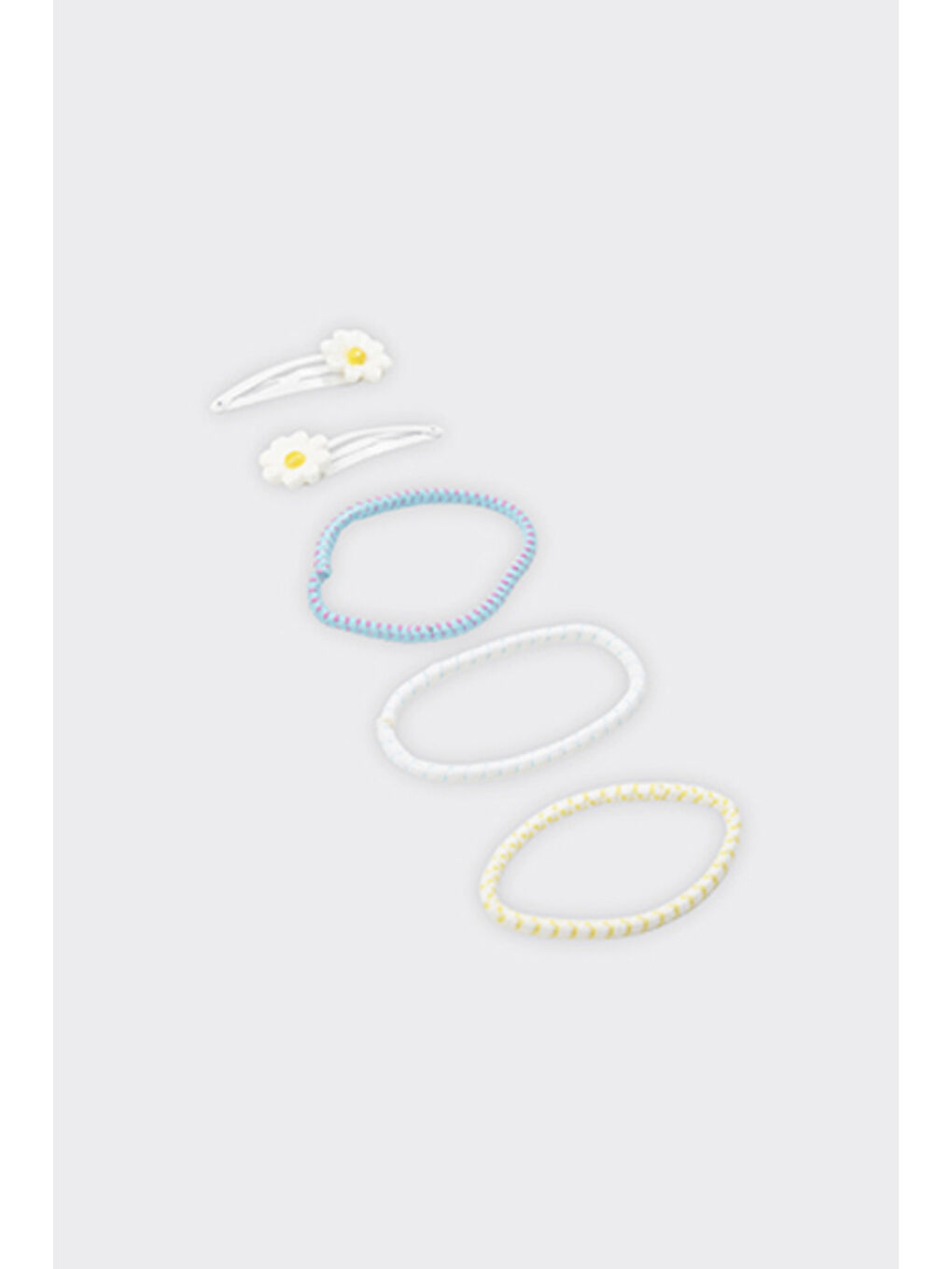 Kız Çocuk Beyaz Çıtçıt ve Lastik Toka Set-1