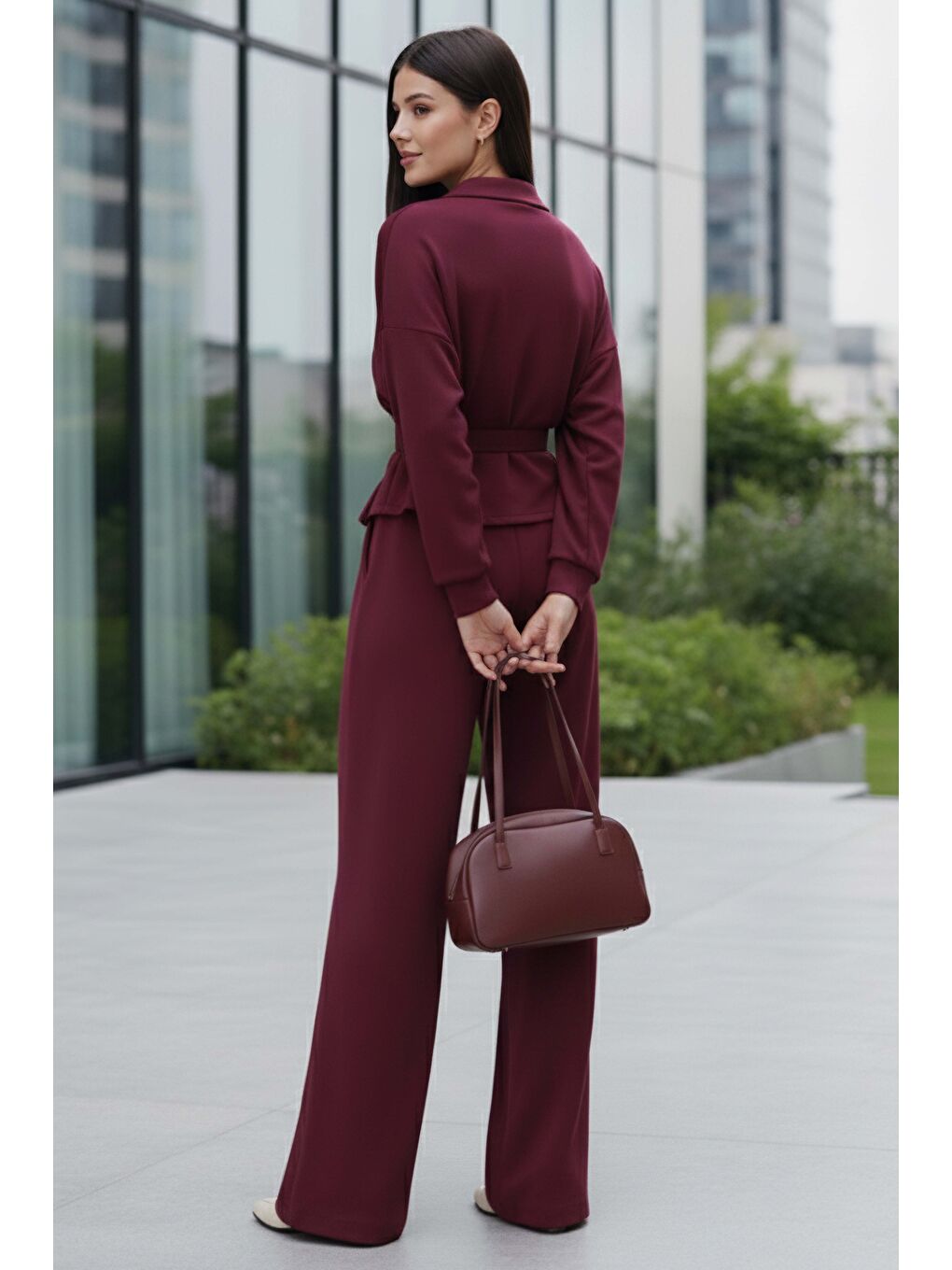 Gipeli Modal İkili Takım Bordo - 28093-BORDO-2