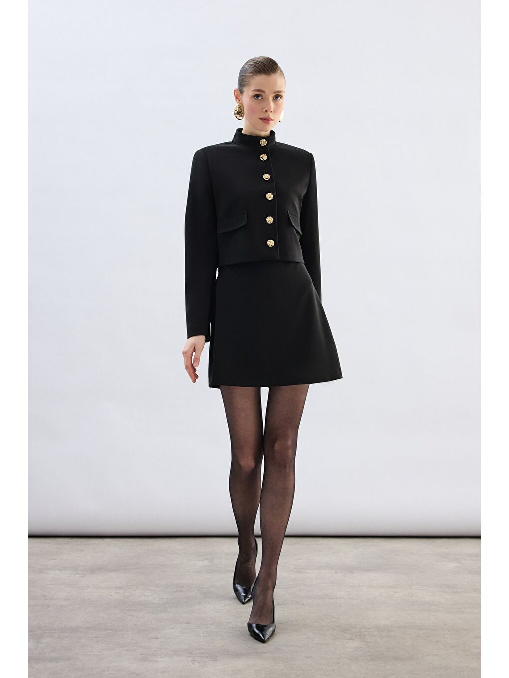 Kısa Şort Etek - Siyah-3