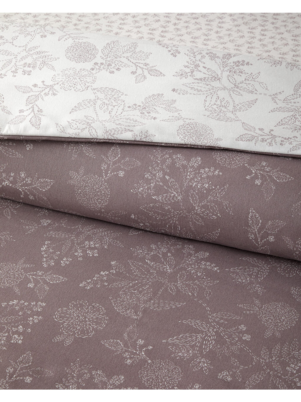 Mor Lilitha Kolay Ütülenir Çift Kişilik Nevresim Takımı 200x220 cm Açık Mürdüm-2