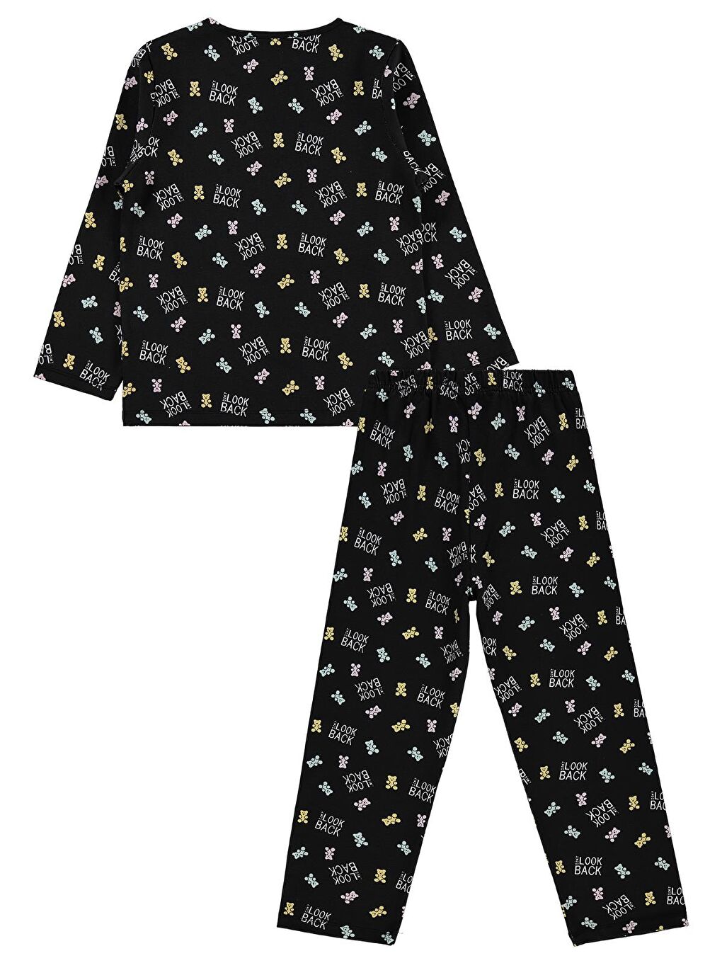 Girls Dont Look Back Baskılı 6-9 Yaş Pijama Takımı - Siyah-1