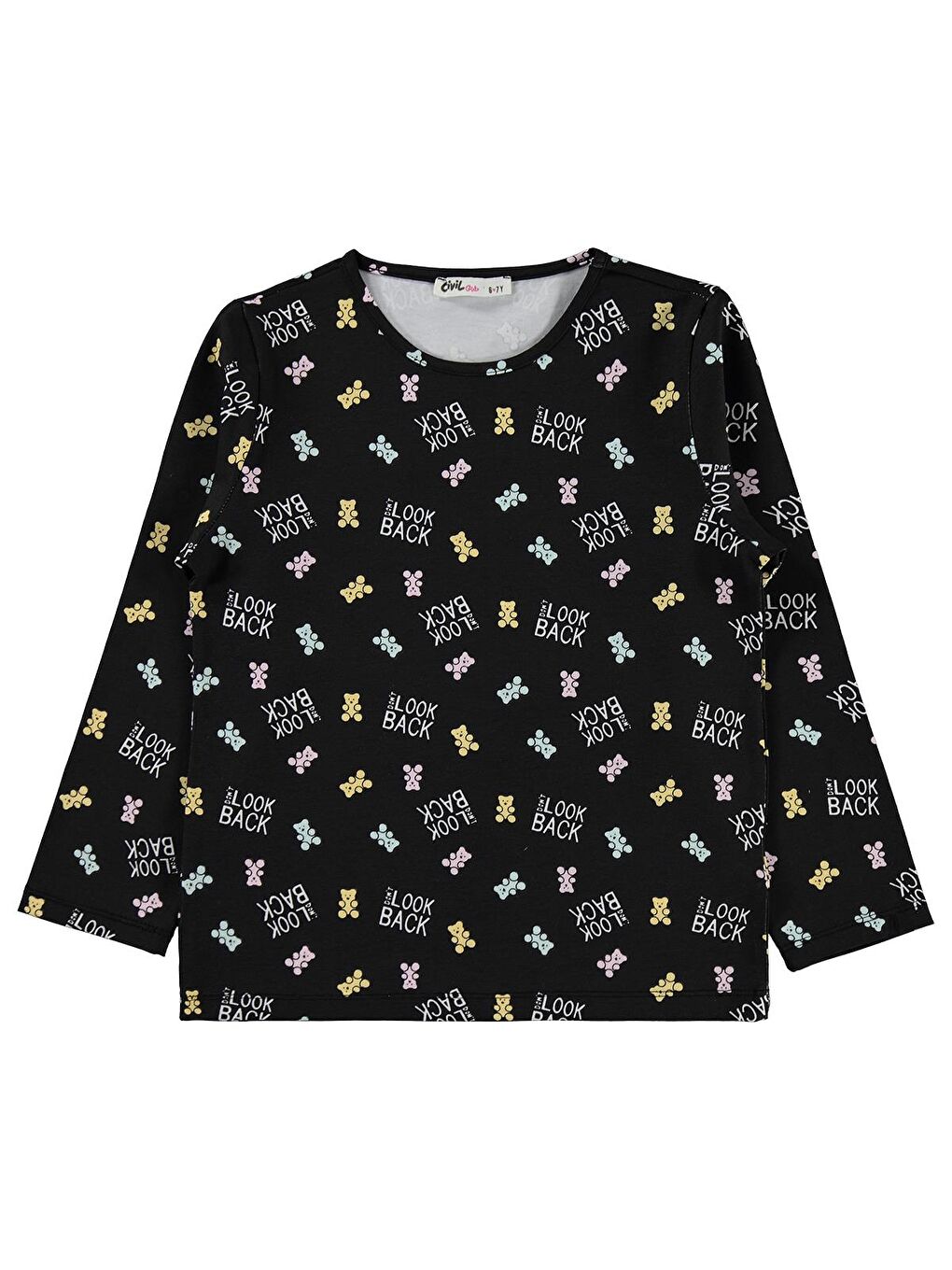 Girls Dont Look Back Baskılı 6-9 Yaş Pijama Takımı - Siyah-2