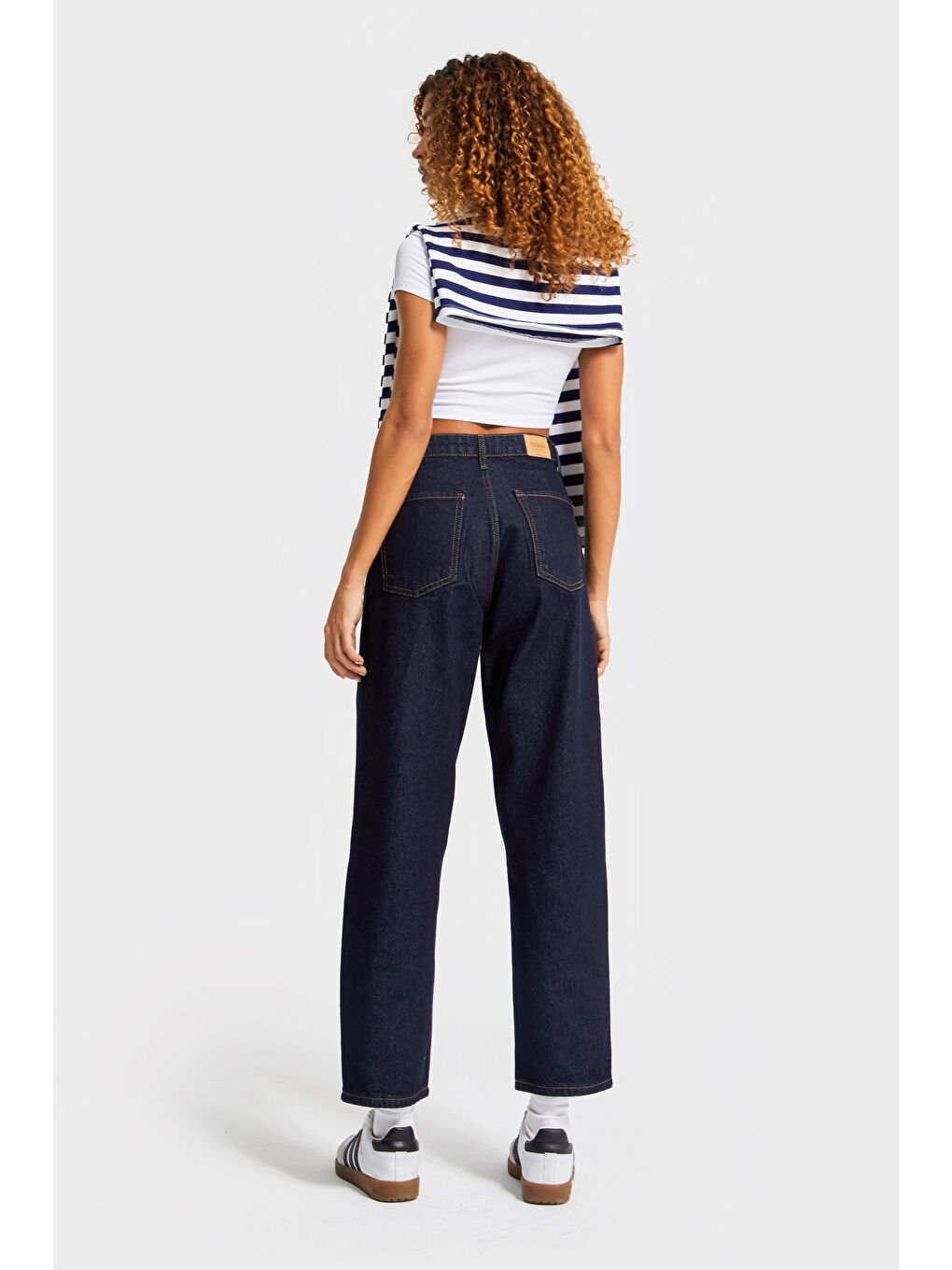 Kadın İndigo Renk 7w5-50 Relax Fit %100 Pamuk İç Boy 69cm %100 Pamuk Denim Jean-2