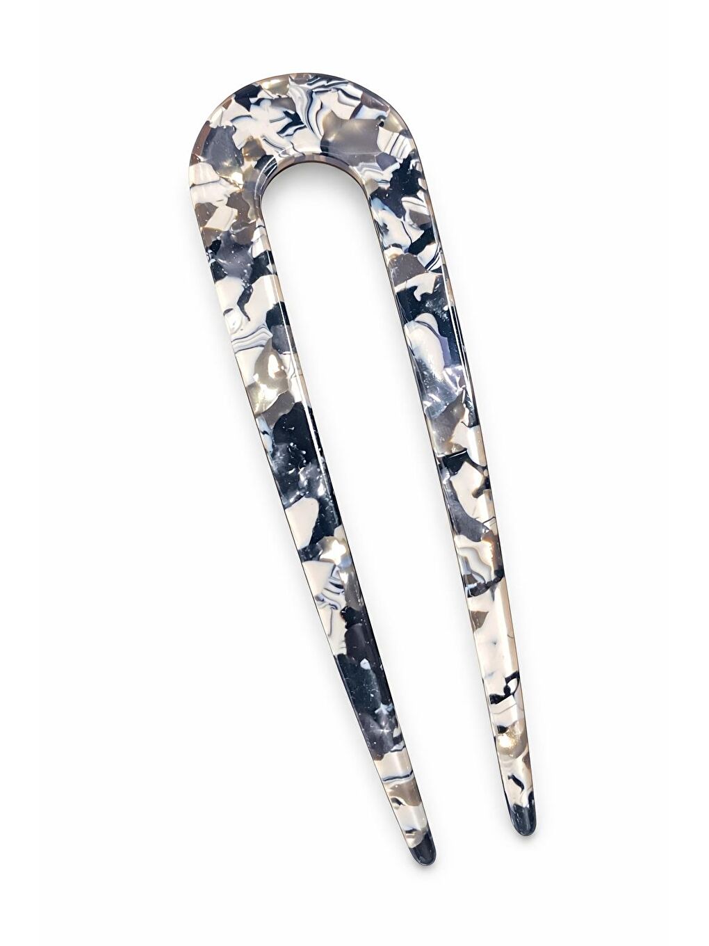 Siyah Asetat Lüks U Topuz Tokası