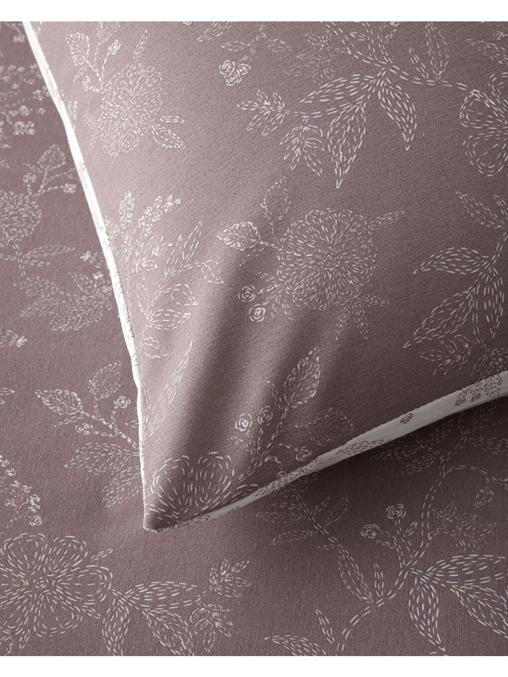 Mor Lilitha Kolay Ütülenir Çift Kişilik Nevresim Takımı 200x220 cm Açık Mürdüm-3