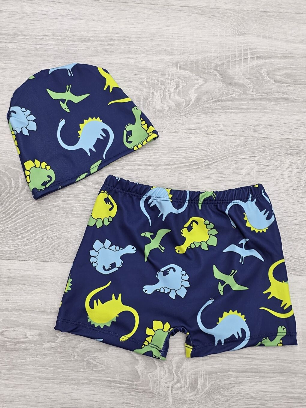 Lacivert Erkek Çocuk Boneli ve Şortlu Mayo Takımı 12256-1