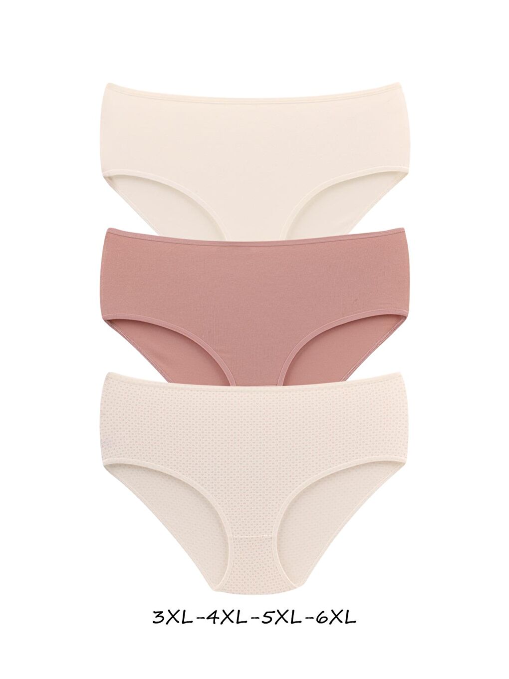 Karışık Kadın Büyük Beden Pamuklu Yüksek Bel Külot 6'lı Paket-1