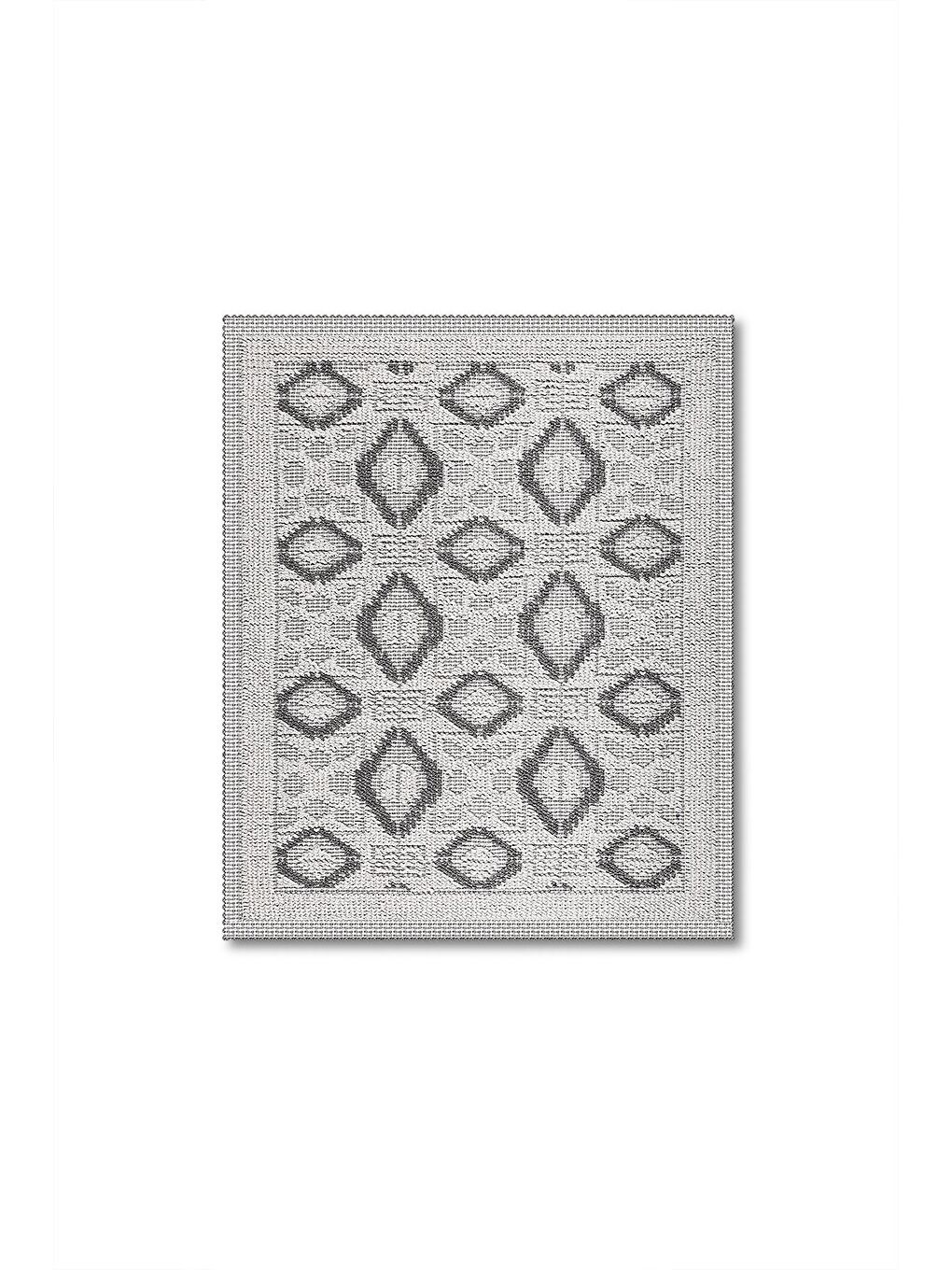 Gri Şile Doğal Pamuklu 2'li Banyo Paspas & Halı Seti 60x100+50x60 Grey-2