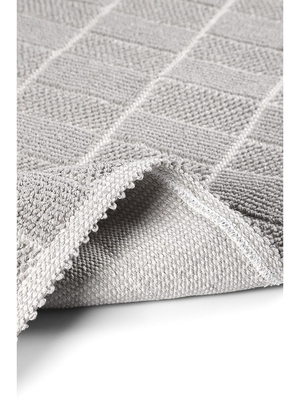 Bej Alaçatı Doğal Pamuklu 2'li Banyo Paspas & Halı 60x100 50x60 Taş-4