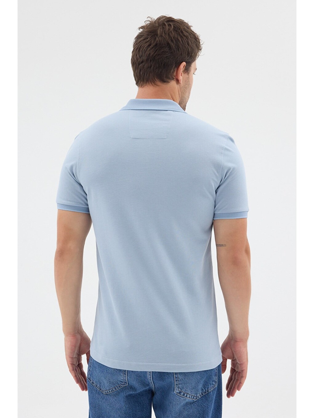 Mavi Polo Yaka Pike Kısa Kol Slim Fit %100 Pamuk Tişört 1011260171-4