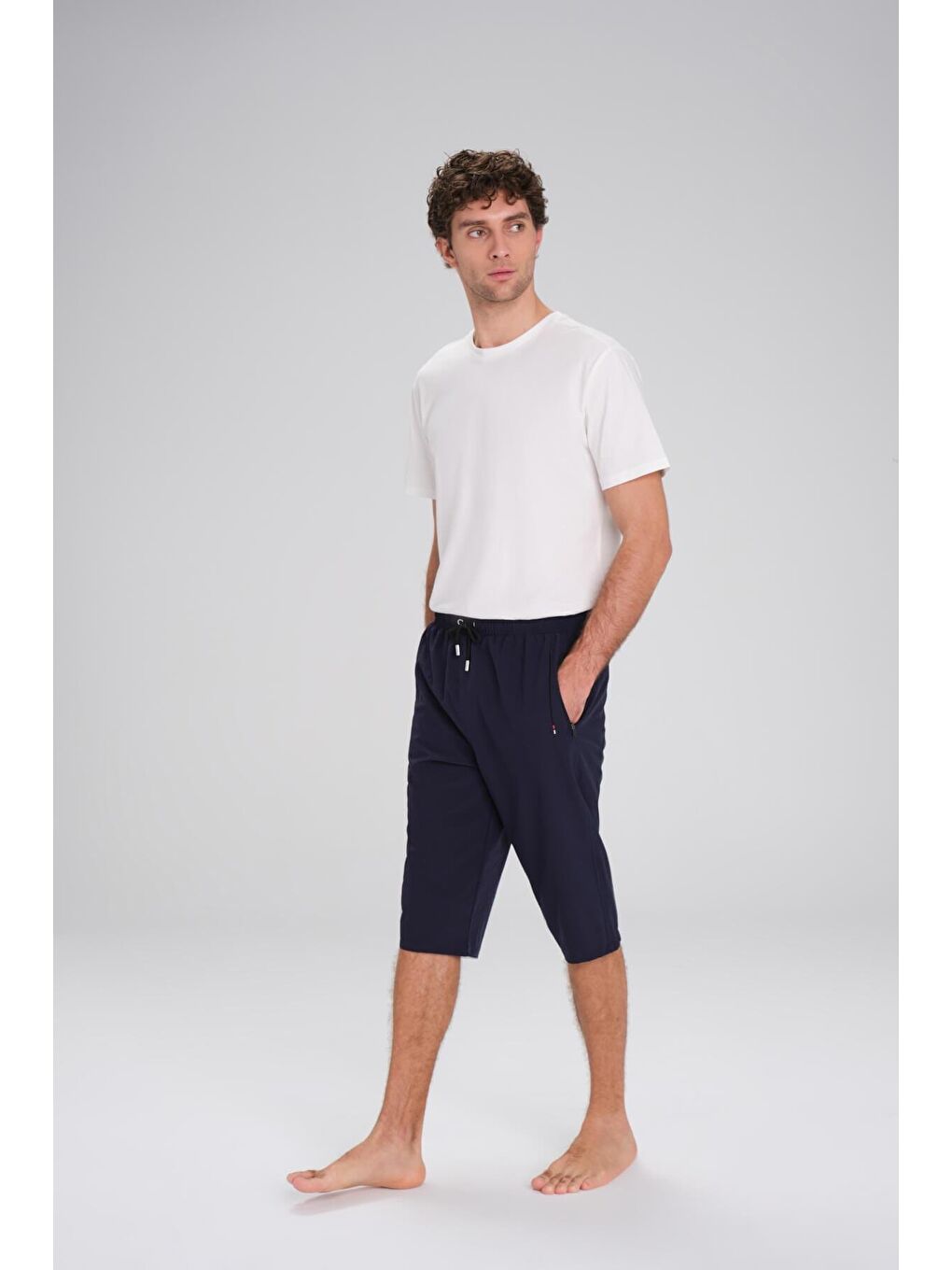 Petrol Lacivert Uzun Erkek Havuz Ve Deniz Şortu 2425-2