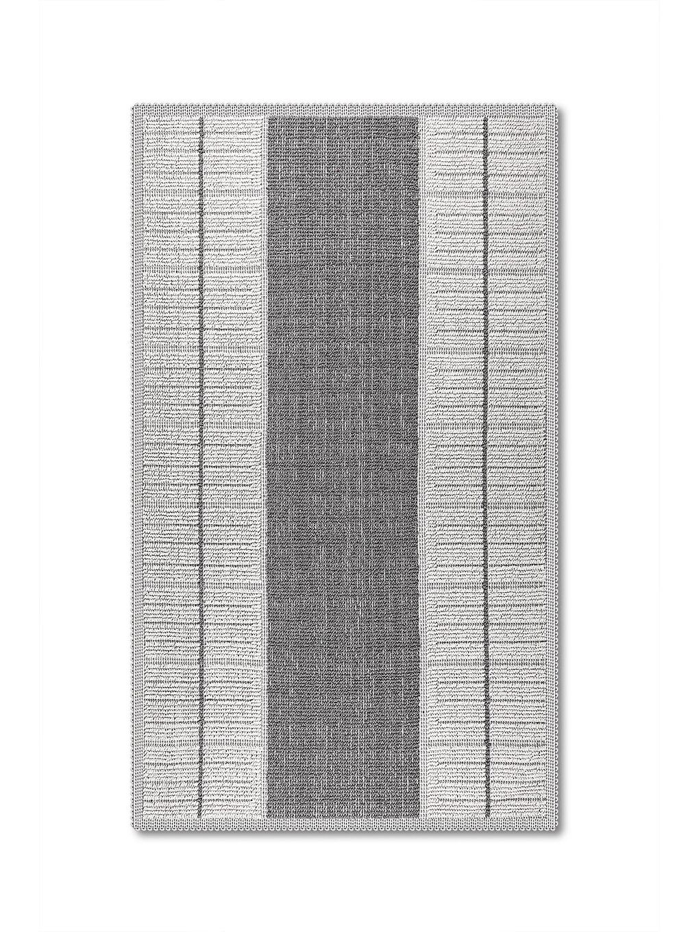 Bukle Lane Doğal Pamuklu 2'li Banyo Paspas & Halı Seti 60X100+50X60 Gri-1