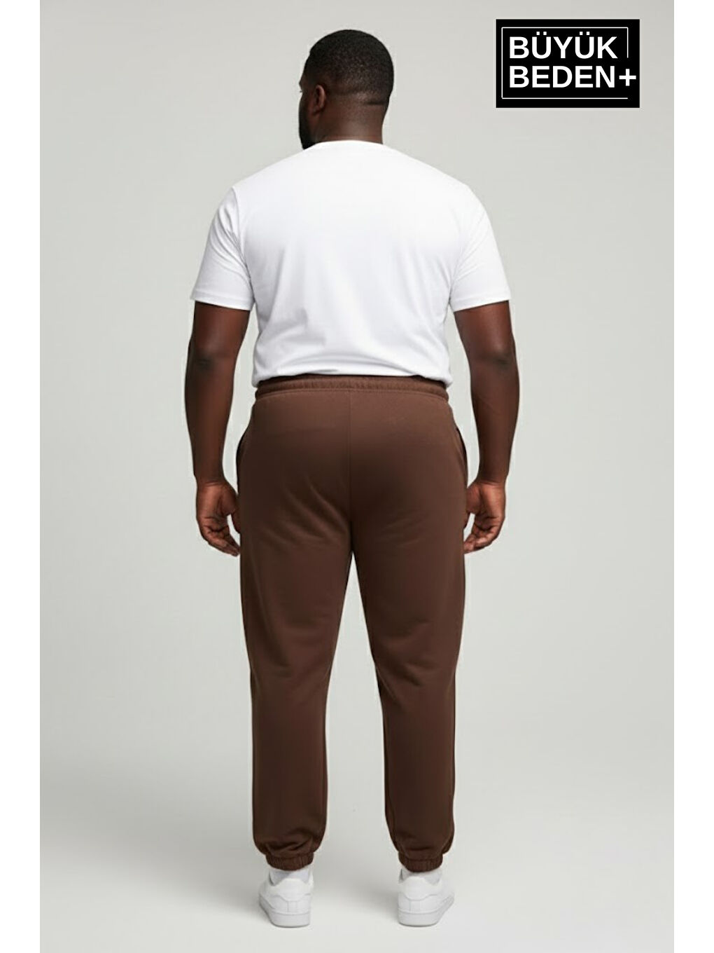 Kahverengi Erkek Büyük Beden BROOKLYN Baskılı Paça Lastikli Jogger İnce Eşofman Altı SPR26BEA951-2-2