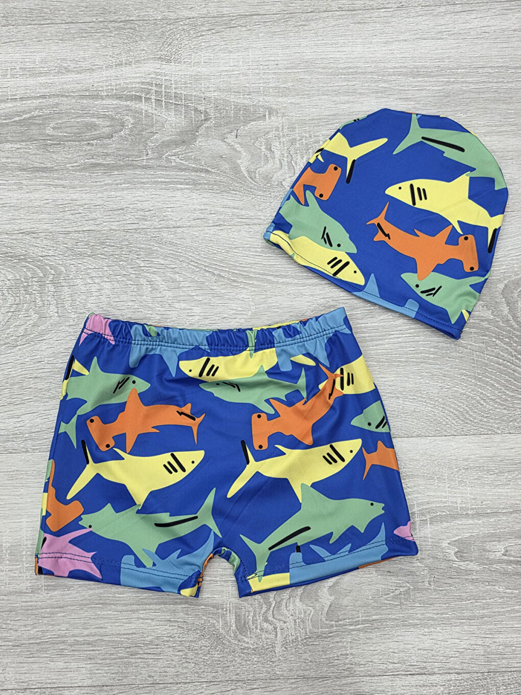 Karışık Erkek Çocuk Boneli ve Şortlu Mayo Takımı 12256