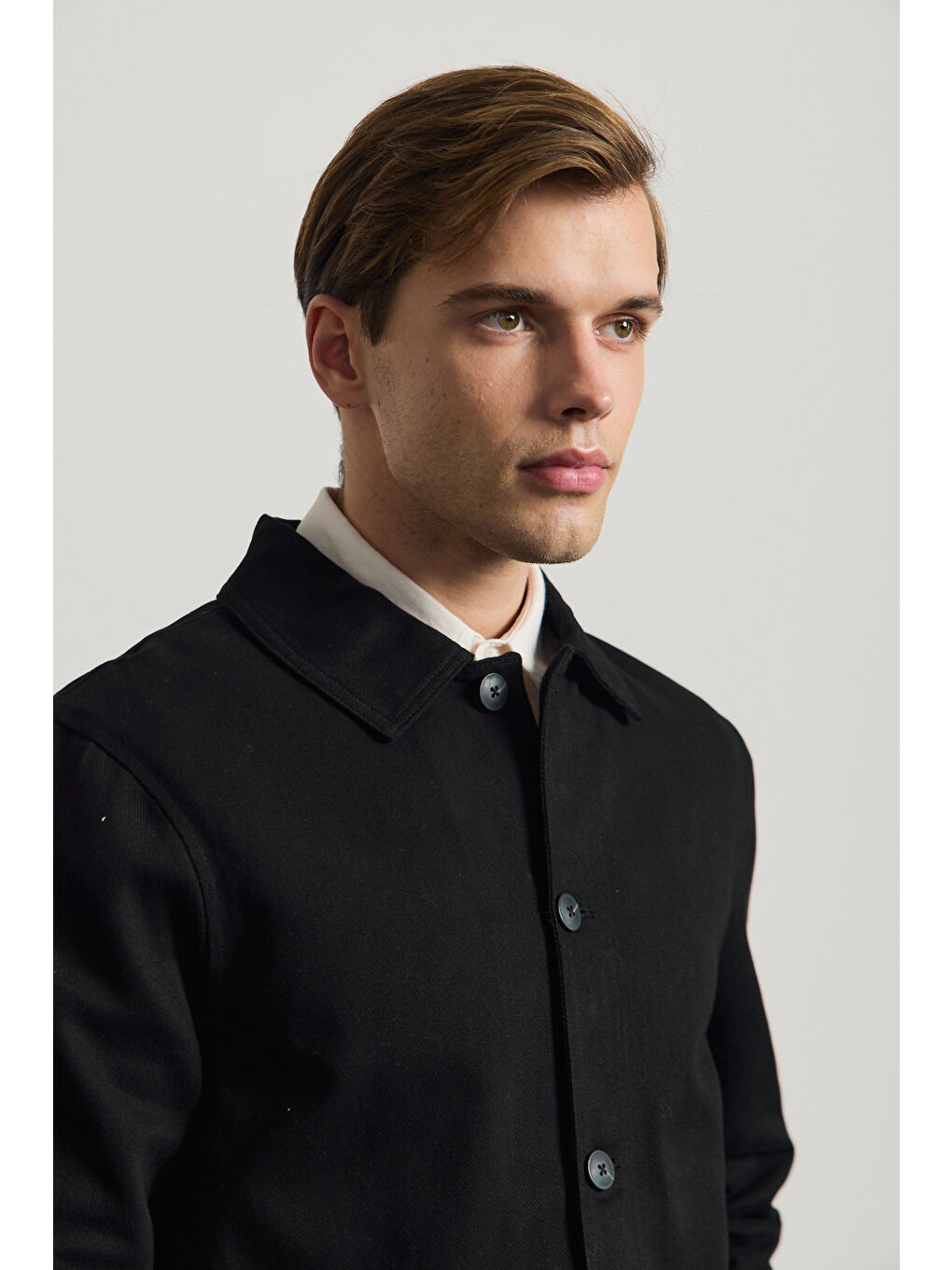 Erkek Relaxed Pamuklu Ceket Siyah-4