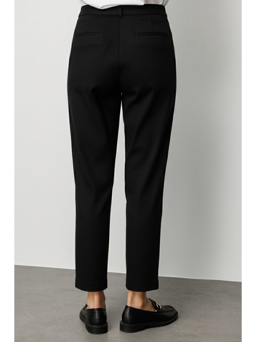 Melanj Dokuma Siyah Klasik Pantolon-5