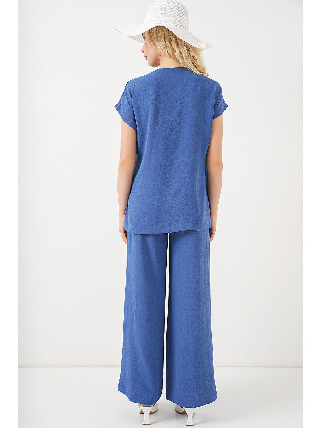 Kadın Kısa Kol Bağcıklı Ayrobin İkili Takım 6741 - İndigo-5