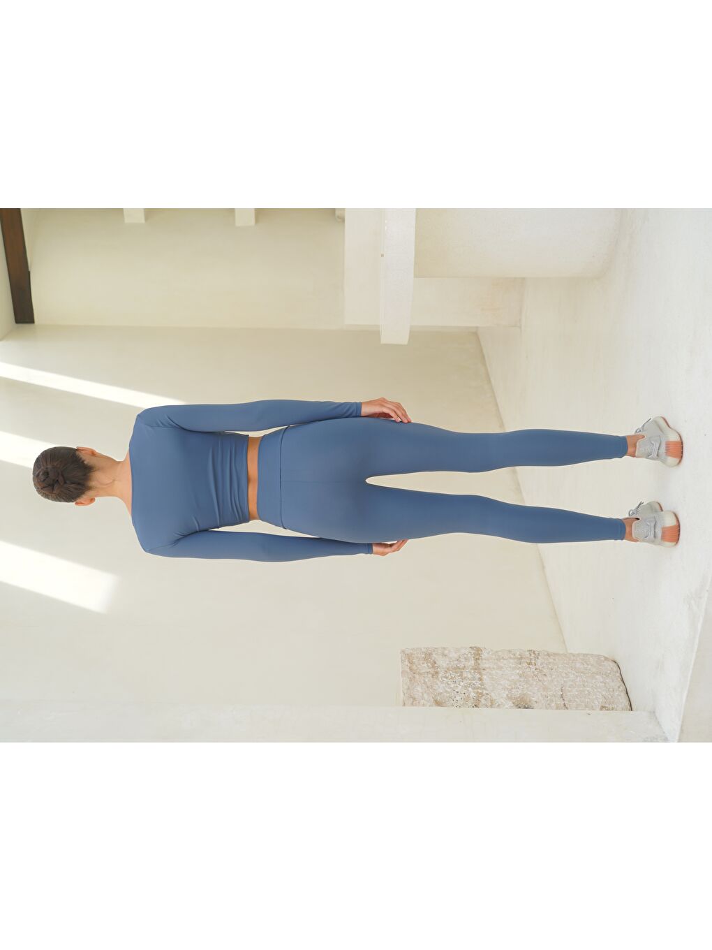 Gaia Uzun Kollu Çapraz Detay İndigo Crop-2