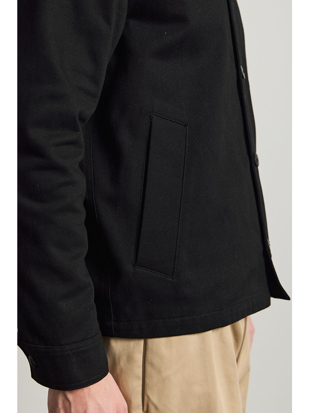 Erkek Relaxed Pamuklu Ceket Siyah-6