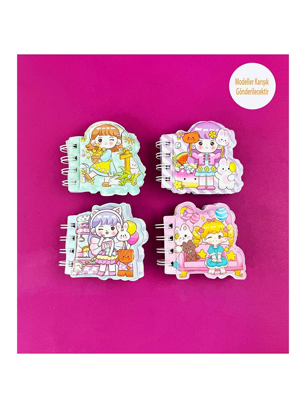 Prenses Tasarımlı Puf Kapaklı Çizgili Defter