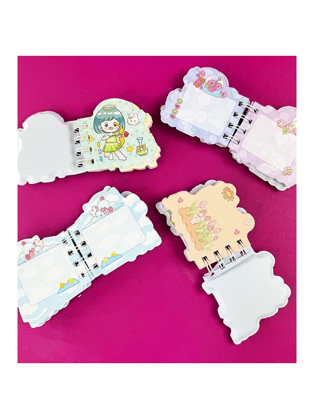 Prenses Tasarımlı Puf Kapaklı Çizgili Defter-1