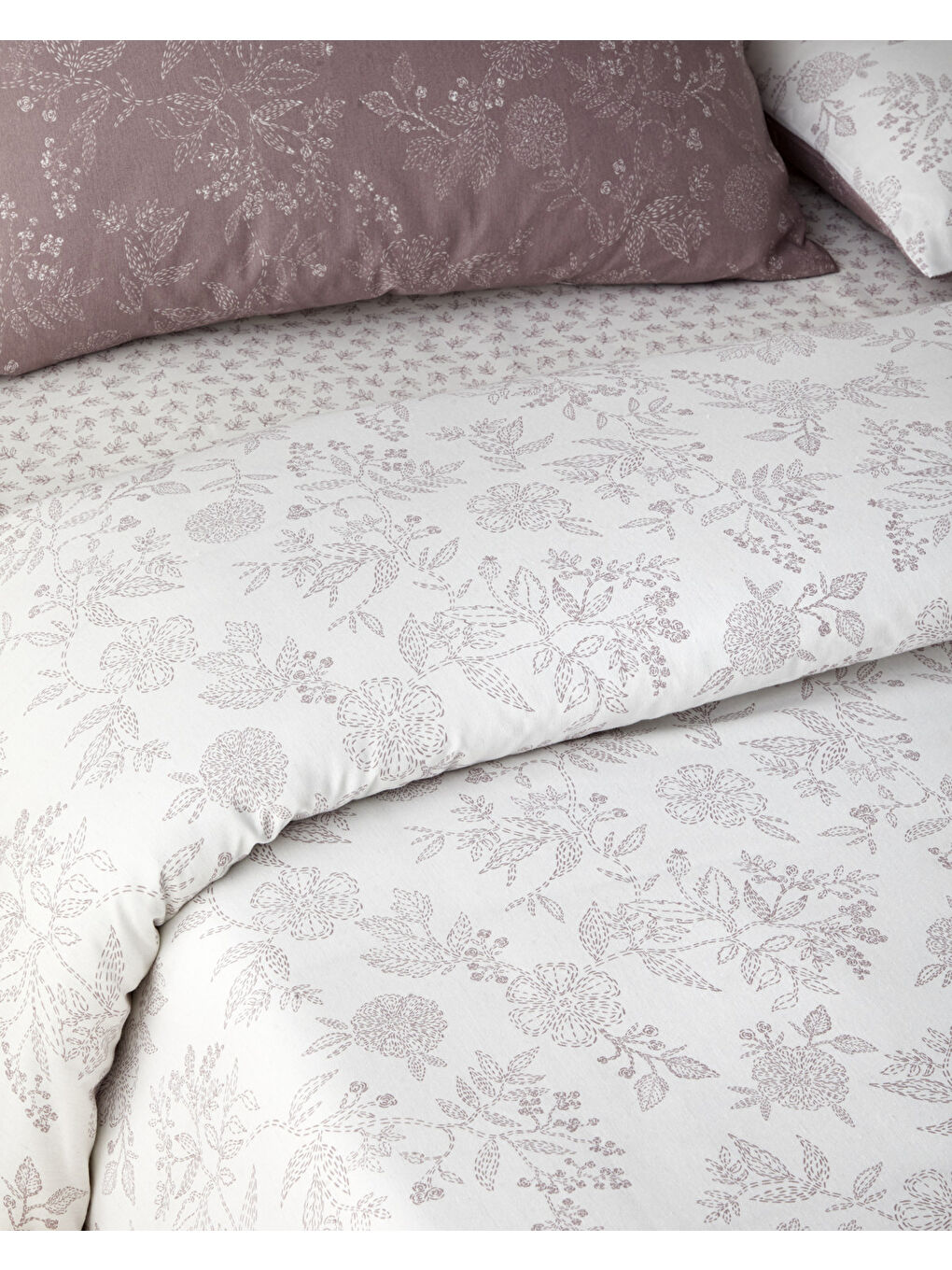 Mor Lilitha Kolay Ütülenir Çift Kişilik Nevresim Takımı 200x220 cm Açık Mürdüm-6
