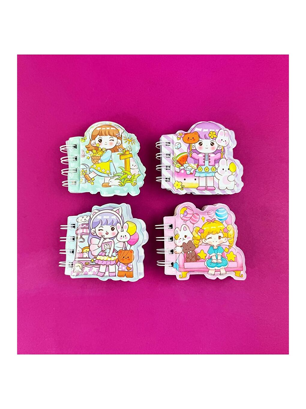 Prenses Tasarımlı Puf Kapaklı Çizgili Defter-2