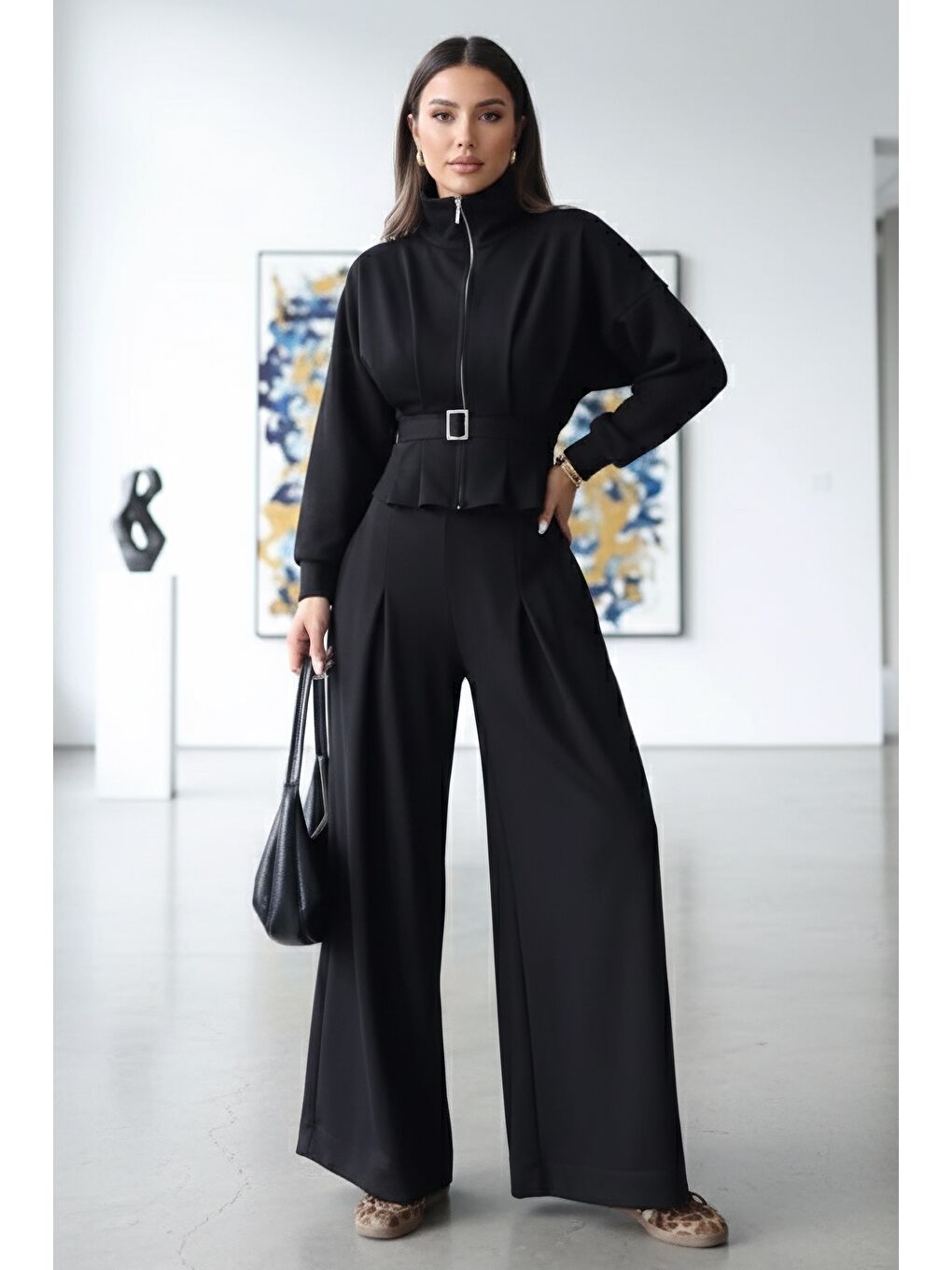 Gipeli Modal İkili Takım Siyah - 28093-SIYAH