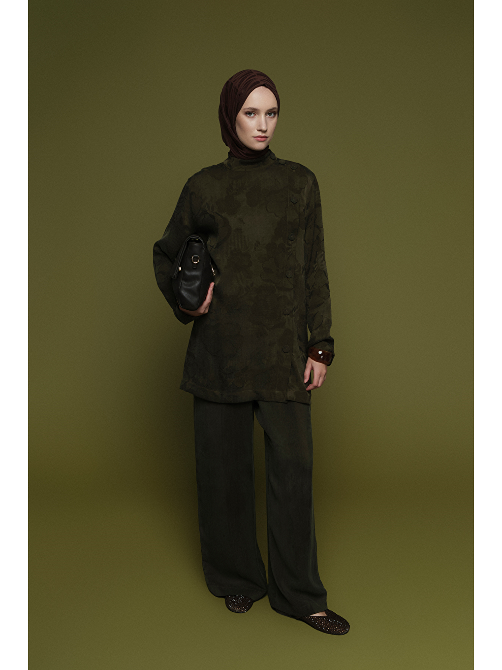 Desenli Kupra Takım Yeşil