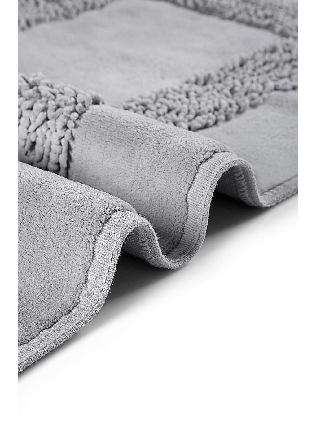 Melo Doğal Pamuklu 2'li Banyo Paspas & Halı Seti 60x100 50x60 Gri-3