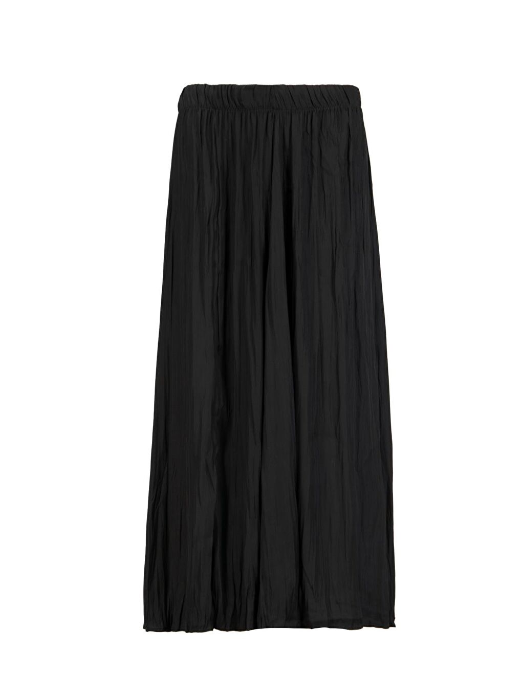 Kırışık Saten Etek 25Yh5601 Siyah-4