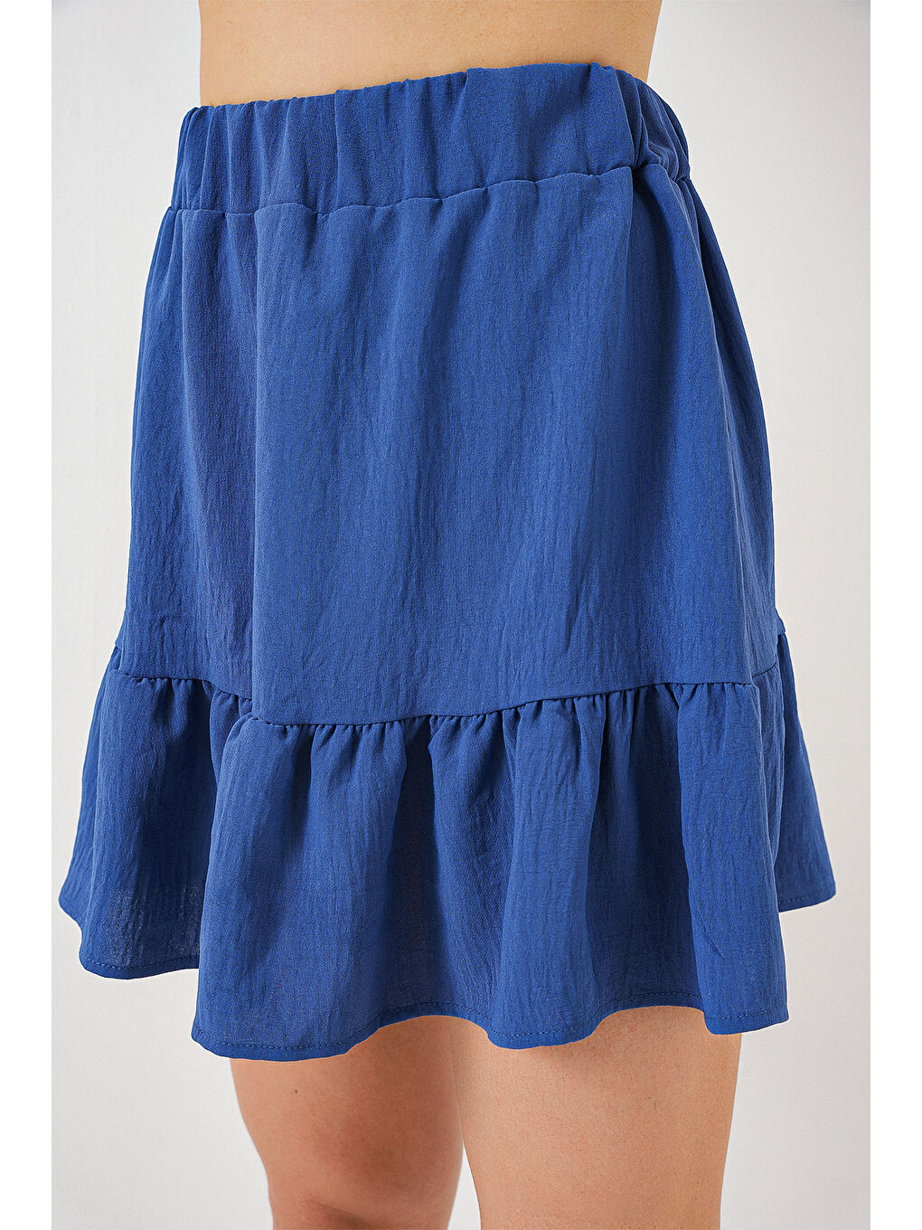 Kadın Ayrobin Mini Etek 8054 - İndigo-2