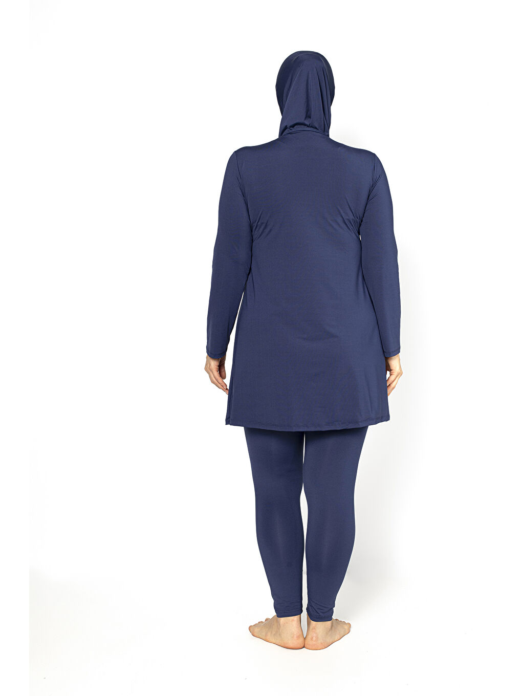 Lacivert Biyeli Tam Kapalı Büyük Beden Tesettür Mayo 5406-5