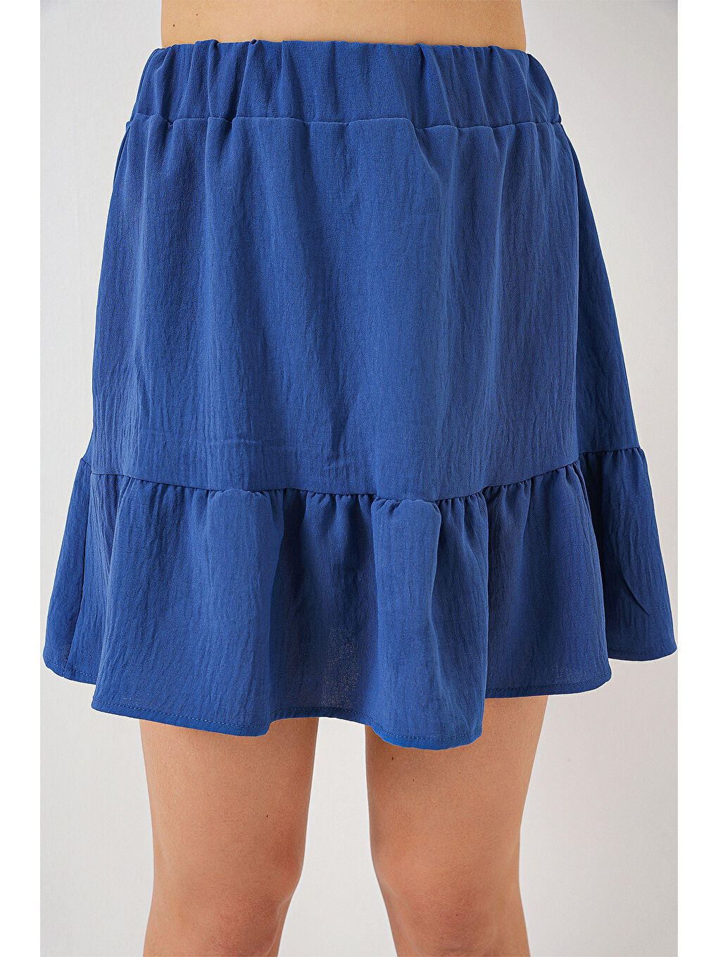 Kadın Ayrobin Mini Etek 8054 - İndigo-4