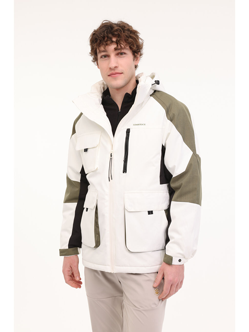 Bej ML GOMNIS 2URBN06 4PR Ekru Erkek Kısa Kapüşonlu Mont-4