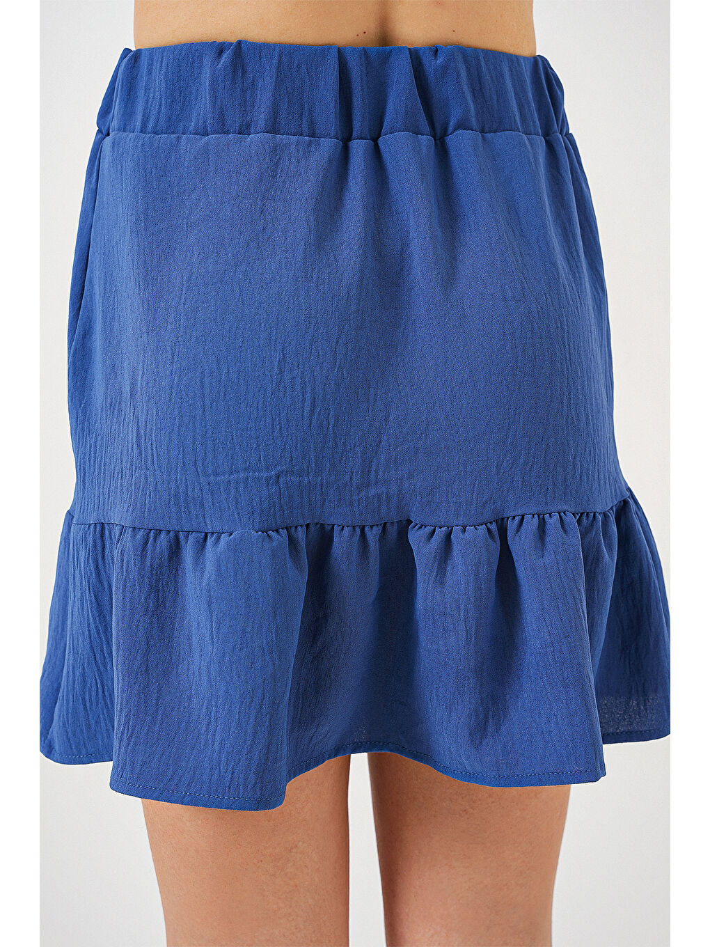 Kadın Ayrobin Mini Etek 8054 - İndigo-6